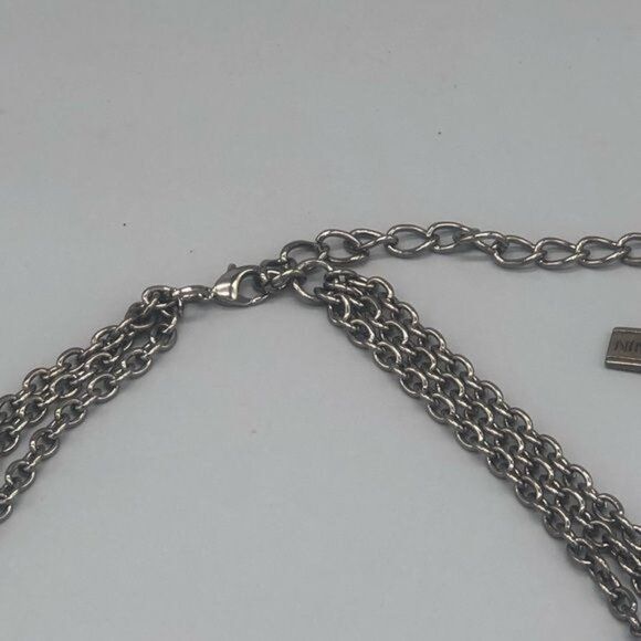 ninewest pearl chain silver 3 layers costume jewelry retro 45" hook READ - Picture 3 of 7